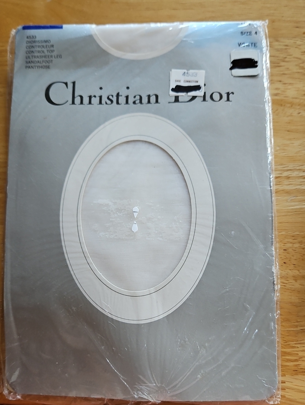 Dior Diorissimo White Ultra-sheer Control Top Sandalfoot Pantyhose